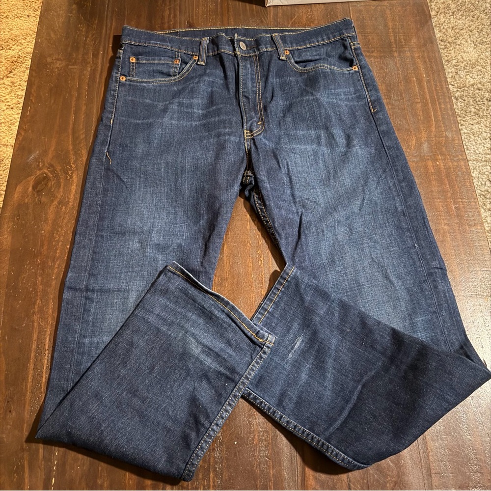 Levi Strauss Dark Blue Straight-Leg Jeans 36x30